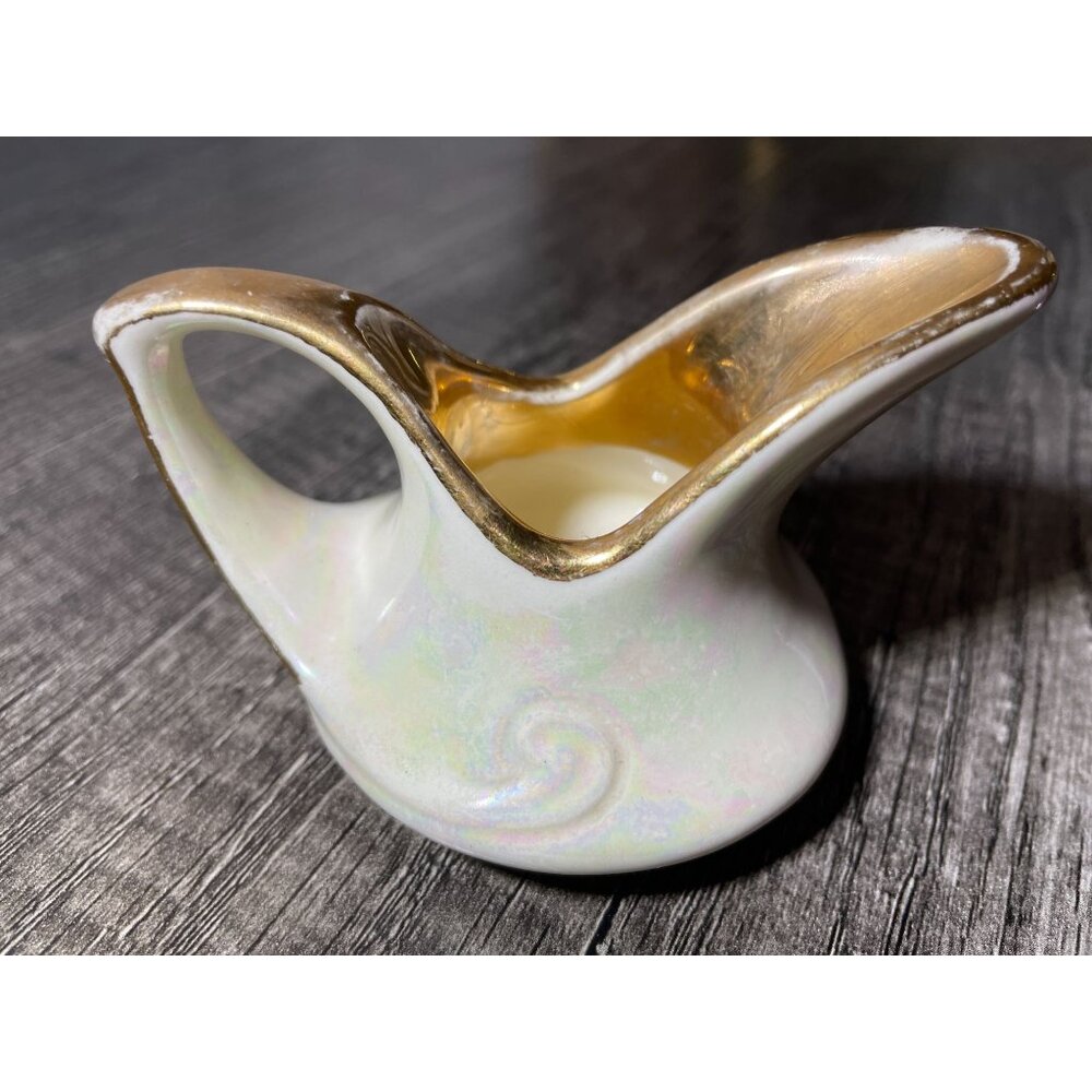Pearl China Co. Hand Decorated 22 KT Gold CREAM PITCHER creamer Vintage Made USA